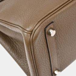 Hermes Taupe Taurillon Clemence Birkin 30 Handbag