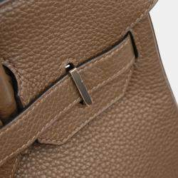 Hermes Taupe Taurillon Clemence Birkin 30 Handbag