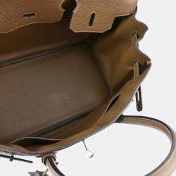 Hermes Taupe Taurillon Clemence Birkin 30 Handbag