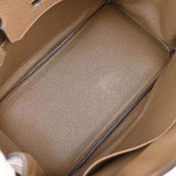 Hermes Taupe Taurillon Clemence Birkin 30 Handbag