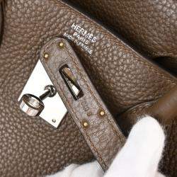 Hermes Taupe Taurillon Clemence Birkin 30 Handbag