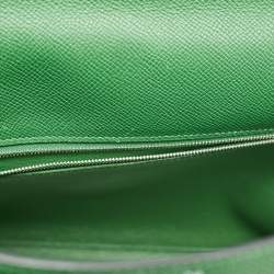 Hermes Vert Bengal Epsom Leather Palladium Finish Kelly Retourne 35 Bag