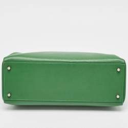 Hermes Vert Bengal Epsom Leather Palladium Finish Kelly Retourne 35 Bag
