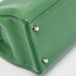 Hermes Vert Bengal Epsom Leather Palladium Finish Kelly Retourne 35 Bag