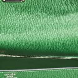 Hermes Vert Bengal Epsom Leather Palladium Finish Kelly Retourne 35 Bag