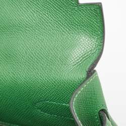 Hermes Vert Bengal Epsom Leather Palladium Finish Kelly Retourne 35 Bag