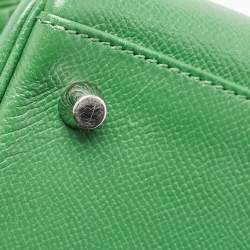 Hermes Vert Bengal Epsom Leather Palladium Finish Kelly Retourne 35 Bag
