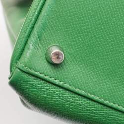 Hermes Vert Bengal Epsom Leather Palladium Finish Kelly Retourne 35 Bag