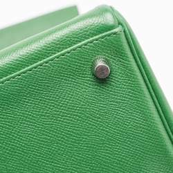 Hermes Vert Bengal Epsom Leather Palladium Finish Kelly Retourne 35 Bag