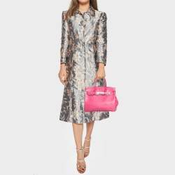 Hermes Fuchsia Ostrich Palladium Finish Birkin 30 Bag