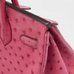 Hermes Fuchsia Ostrich Palladium Finish Birkin 30 Bag