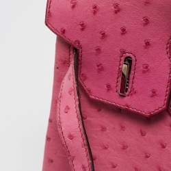 Hermes Fuchsia Ostrich Palladium Finish Birkin 30 Bag