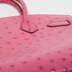 Hermes Fuchsia Ostrich Palladium Finish Birkin 30 Bag