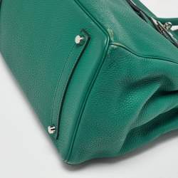 Hermes Malachite Taurillon Togo Leather Palladium Finish Birkin 35 Bag