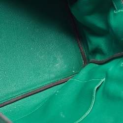 Hermes Malachite Taurillon Togo Leather Palladium Finish Birkin 35 Bag