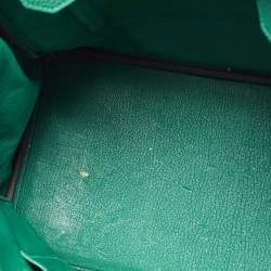 Hermes Malachite Taurillon Togo Leather Palladium Finish Birkin 35 Bag