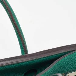 Hermes Malachite Taurillon Togo Leather Palladium Finish Birkin 35 Bag
