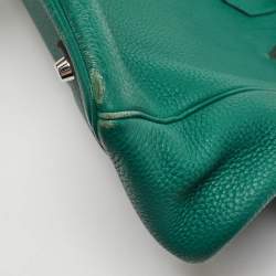 Hermes Malachite Taurillon Togo Leather Palladium Finish Birkin 35 Bag