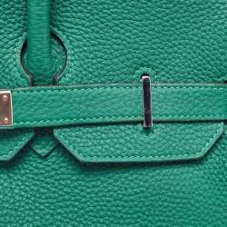 Hermes Malachite Taurillon Togo Leather Palladium Finish Birkin 35 Bag