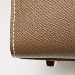 Pre Owned Hermes Etoupe Epsom Leather Gold Finish Birkin Sellier 25 Bag