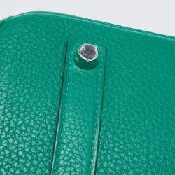 Hermes Vert Vertigo/Vert Fonce Taurillon Clemence Palladium Finish Birkin 35 Bag