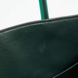 Hermes Vert Vertigo/Vert Fonce Taurillon Clemence Palladium Finish Birkin 35 Bag