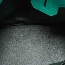 Hermes Vert Vertigo/Vert Fonce Taurillon Clemence Palladium Finish Birkin 35 Bag
