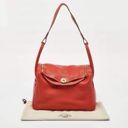 Hermes Blush Taurillon Clemence Leather Gold Hardware Lindy 34 Bag