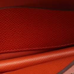 Pre Owned Hermes Terre Battue Epsom Leather Constance Slim Wallet