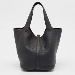 Pre Owned حقيبة هيرمس بيكوتين لوك 22 جلد كليمنس رصاصي  