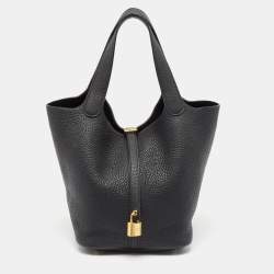 Pre Owned حقيبة هيرمس بيكوتين لوك 22 جلد كليمنس رصاصي  