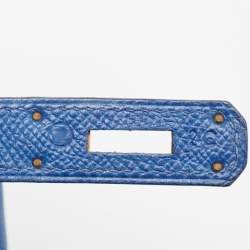 Pre Owned Hermes Bleu Courchevel Leather Gold Finish Kelly Retourne 28 Bag