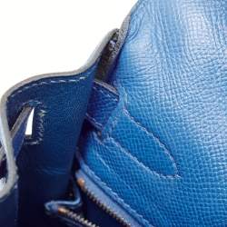 Pre Owned Hermes Bleu Courchevel Leather Gold Finish Kelly Retourne 28 Bag
