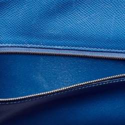 Pre Owned Hermes Bleu Courchevel Leather Gold Finish Kelly Retourne 28 Bag