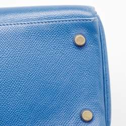 Pre Owned Hermes Bleu Courchevel Leather Gold Finish Kelly Retourne 28 Bag