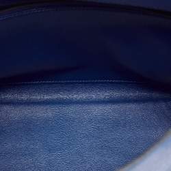 Pre Owned Hermes Bleu Courchevel Leather Gold Finish Kelly Retourne 28 Bag