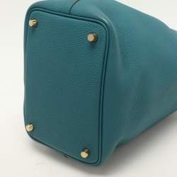 Pre Owned Hermes Vert Bosphore Taurillon Clemence Leather Picotin Lock 18 Bag