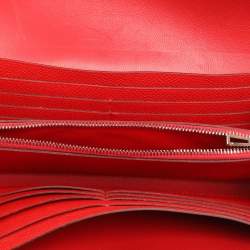 Hermes Red Epsom Leather Constance Long Wallet