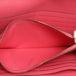 Pre Owned Hermes Rose Lipstick Epsom Leather Kelly Classic Wallet