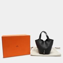 Hermes Black Togo Leather Picotin Lock 18 Bag