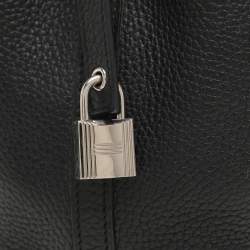 Hermes Black Togo Leather Picotin Lock 18 Bag