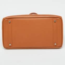 Hermes Gold Swift Leather Shadow Birkin 40 Bag