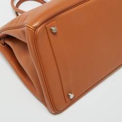 Hermes Gold Swift Leather Shadow Birkin 40 Bag