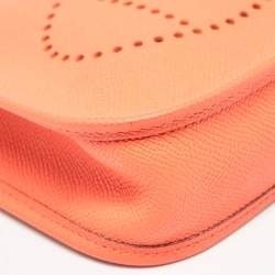 Hermes Orange Poppy/Bleu Zanzibar Epsom Leather Evelyne TPM Bag