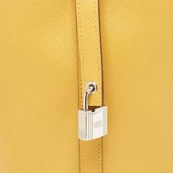 Pre Owned Hermes Jaune Ambre/Brique/Blanc Epsom Leather Picotin Lock Tressage 18 Bag