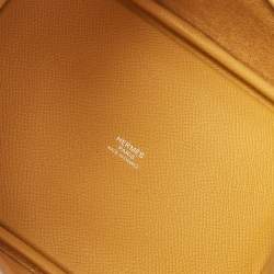 Pre Owned Hermes Jaune Ambre/Brique/Blanc Epsom Leather Picotin Lock Tressage 18 Bag