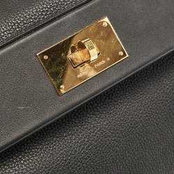 Hermes Noir Taurillon Maurice and Swift Leather Gold Finish 24/24 29 Bag