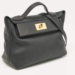 Hermes Noir Taurillon Maurice and Swift Leather Gold Finish 24/24 29 Bag