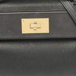 Hermes Noir Taurillon Maurice and Swift Leather Gold Finish 24/24 29 Bag