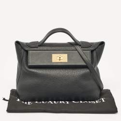 Hermes Noir Taurillon Maurice and Swift Leather Gold Finish 24/24 29 Bag